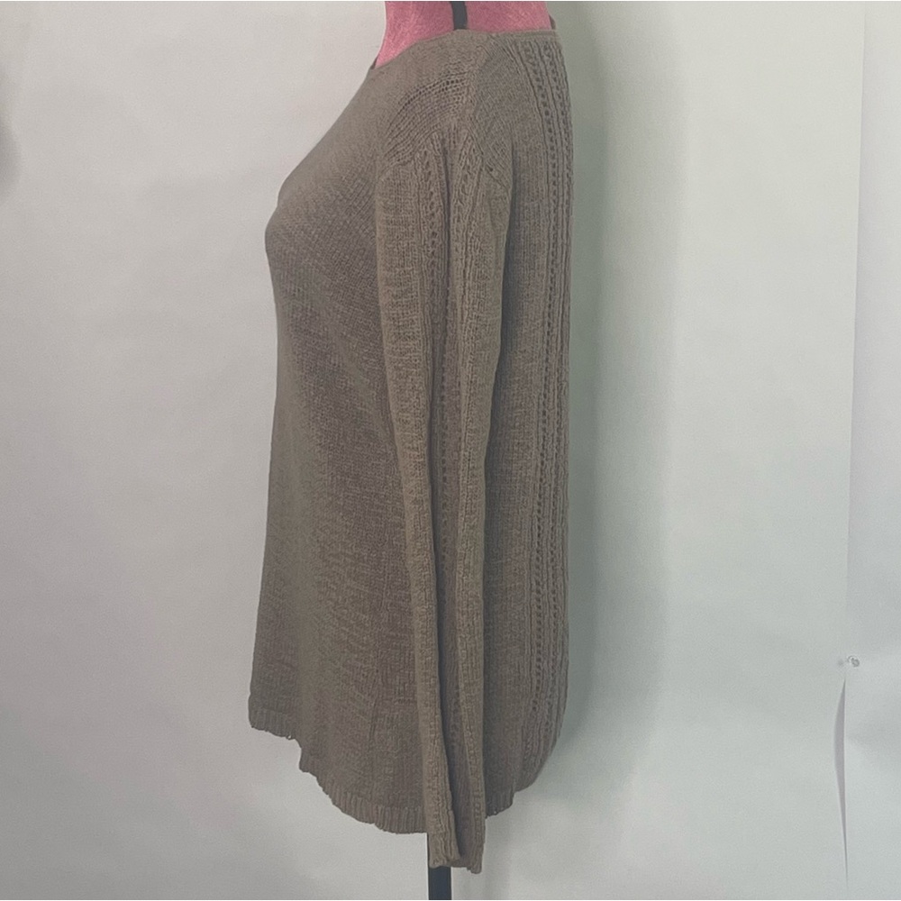 Rachel Zoe Karla Open Knit neutral fall sweater Taupe brown women Size L Classic - Picture 5 of 12